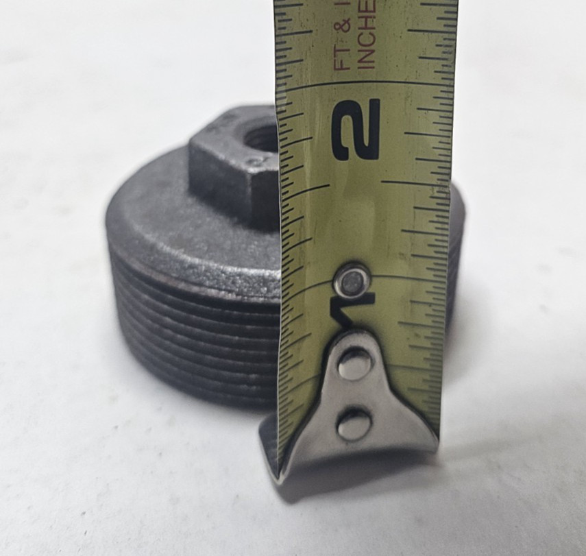 Black Malleable Iron Threaded Reducer Hex Bushing 2″ MNPT x 3/8″ FNPT (Lot of 4)