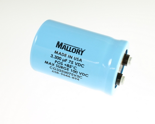 (2pcs) 3300uF 75V Large Can Electrolytic Aluminum Capacitor 75 Volts 3300mfd DC