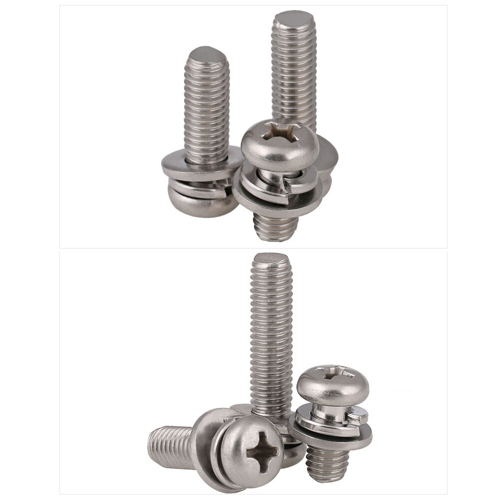 Phillips Pan Head Machine Screws Spring Washer Plain Washer M2-M10 A2 Stainless