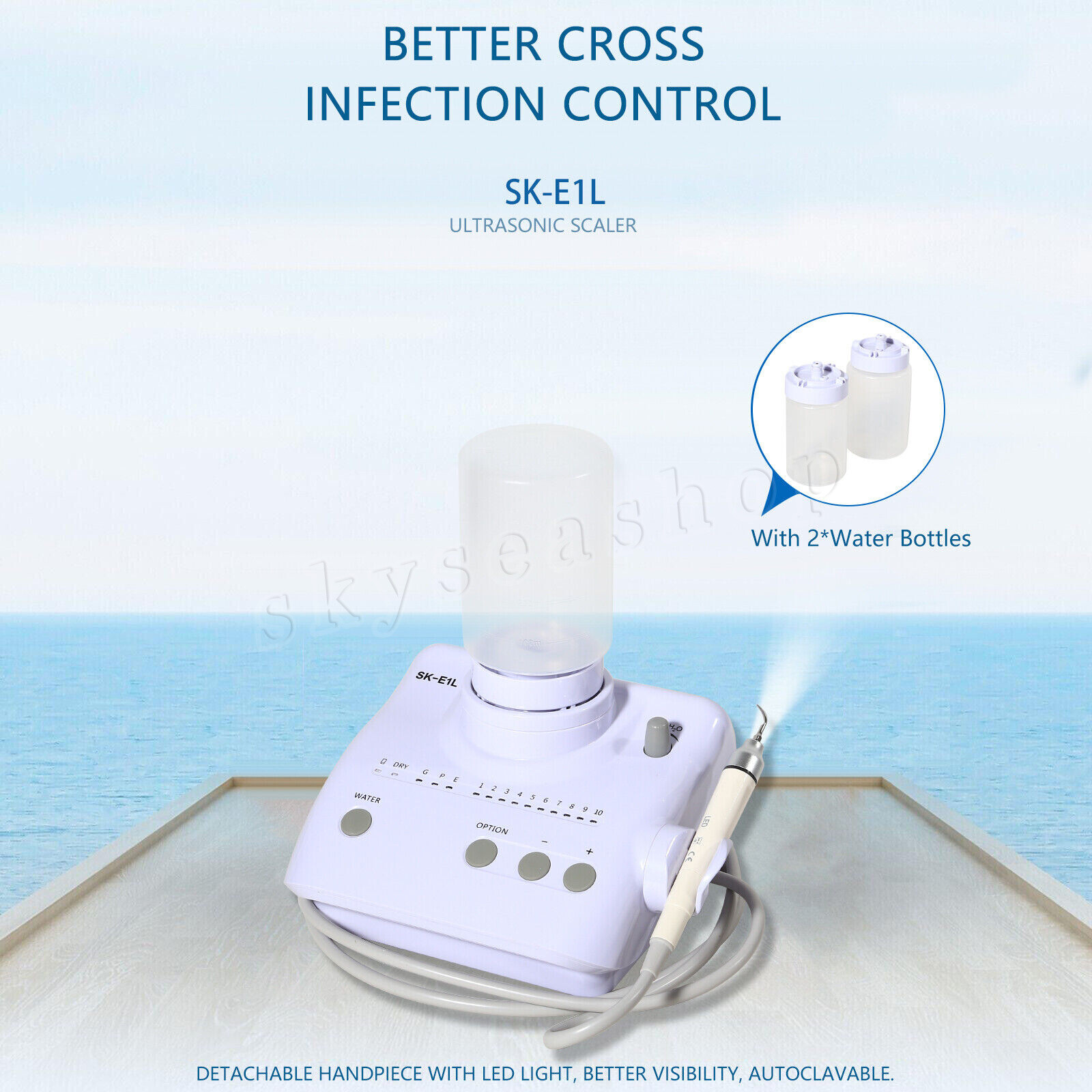 SKE1-LED Dental Piezo Ultrasonic Scaler With 5Tip & 2 bottles For EMS/WOODPECKER