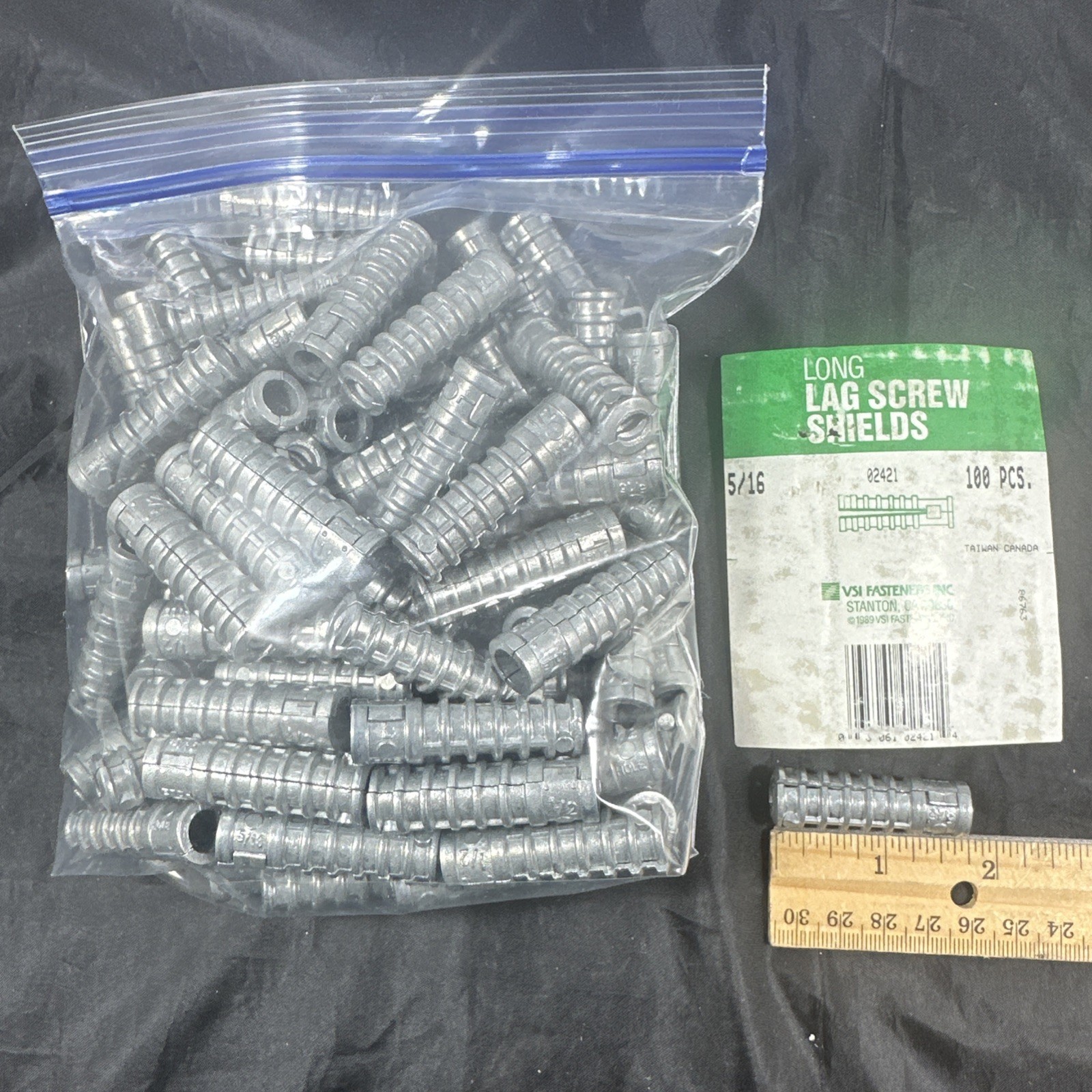 (100) Long 5/16″ Lag Bolt Shields 5/16 x 1-3/4 Concrete Anchors 1/2″ Drill