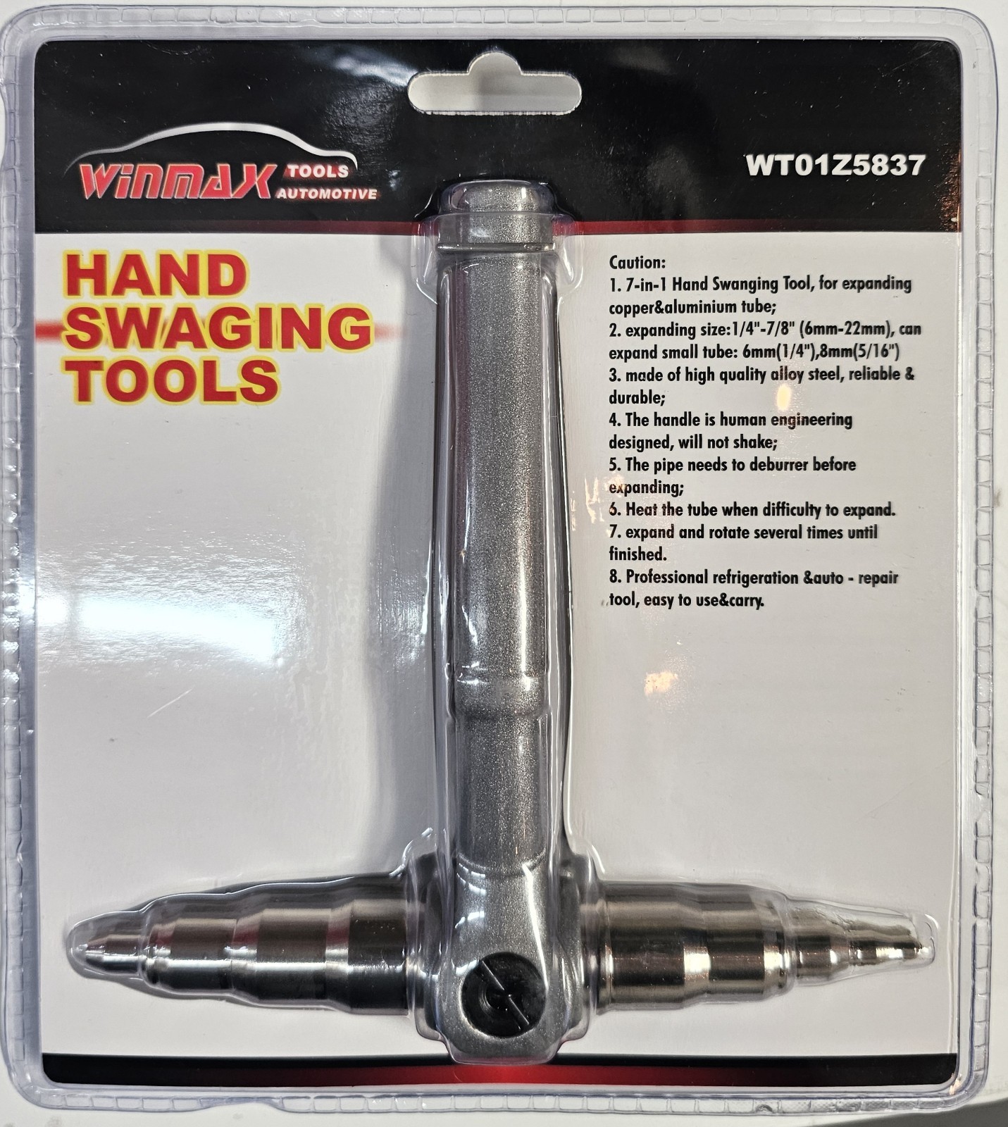 Winmax Hand Swaging Tool Copper Aluminum Tube Expander WT01Z5837 NEW IN PACKAGE