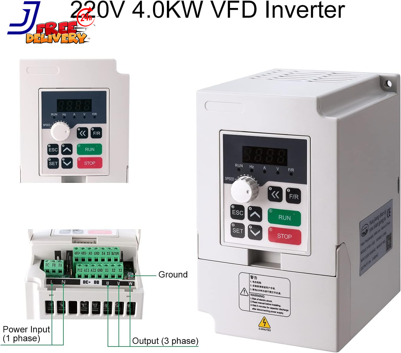 CNC Spindle Motor Kits 220V 4KW 4000W Air Cooled Spindle Motor Square CNC Spindl