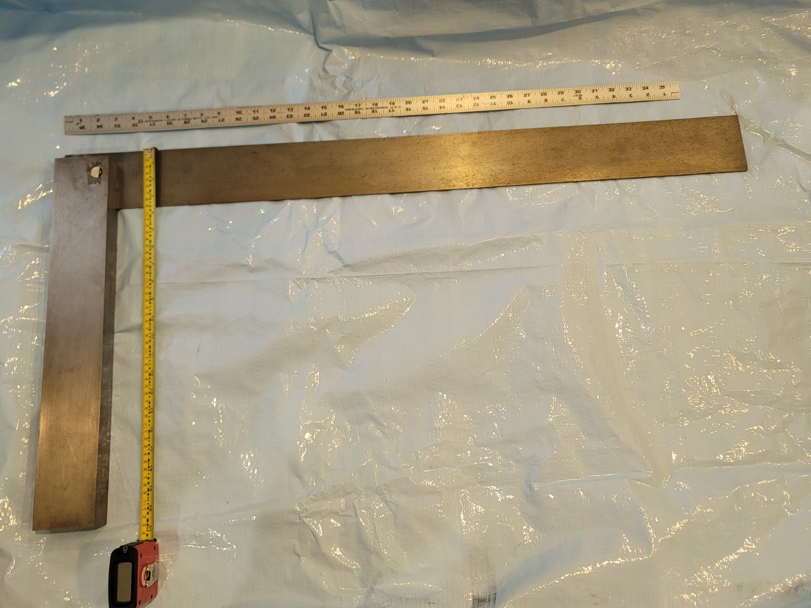 L.S. Starrett No. 20 Machinist Precision Square Blade 39″ 20-1/2″ Base