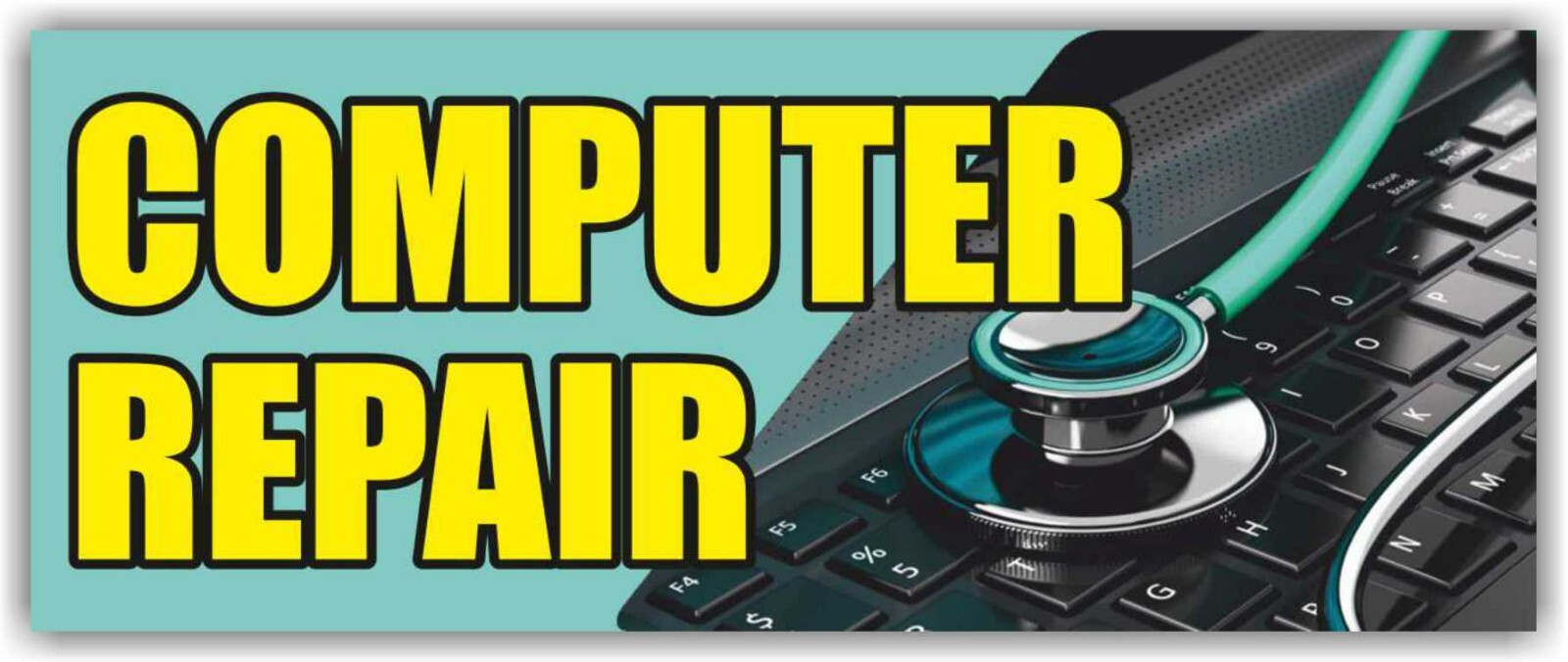 COMPUTER REPAIR Advertising Banner Vinyl Mesh Sign service diagnostics phone fix