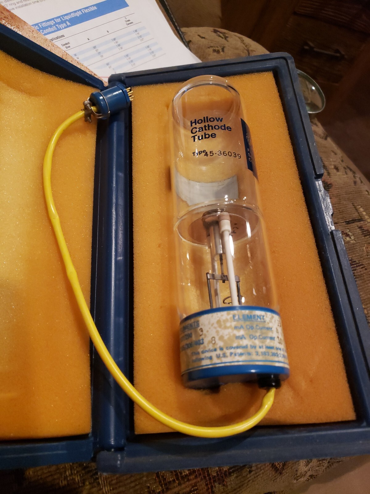 NEW OLD STOCK Westinghouse WL 45-36096 Ne Neon Gas Hollow Cathode Lamp Bulb