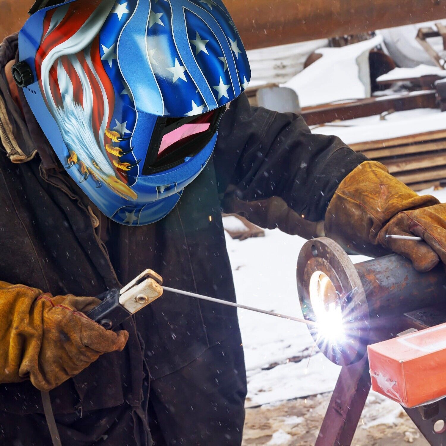 True Color Solar Auto Darkening Welding Helmet Arc Tig Mig Grinding Hood
