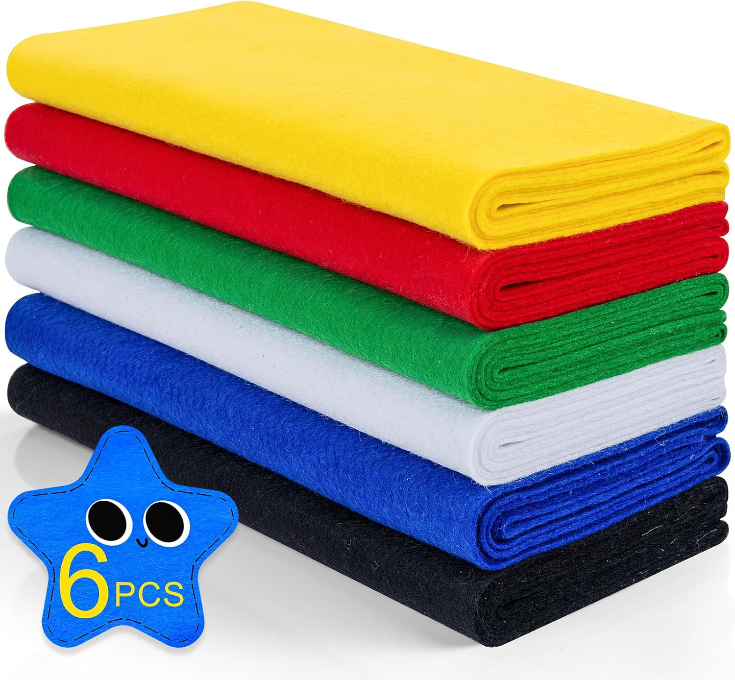 6 Rolls 12″X35″ 1.4Mm Thick Soft Felt Fabric Sheet 6 Assorted Mondrian Series Co