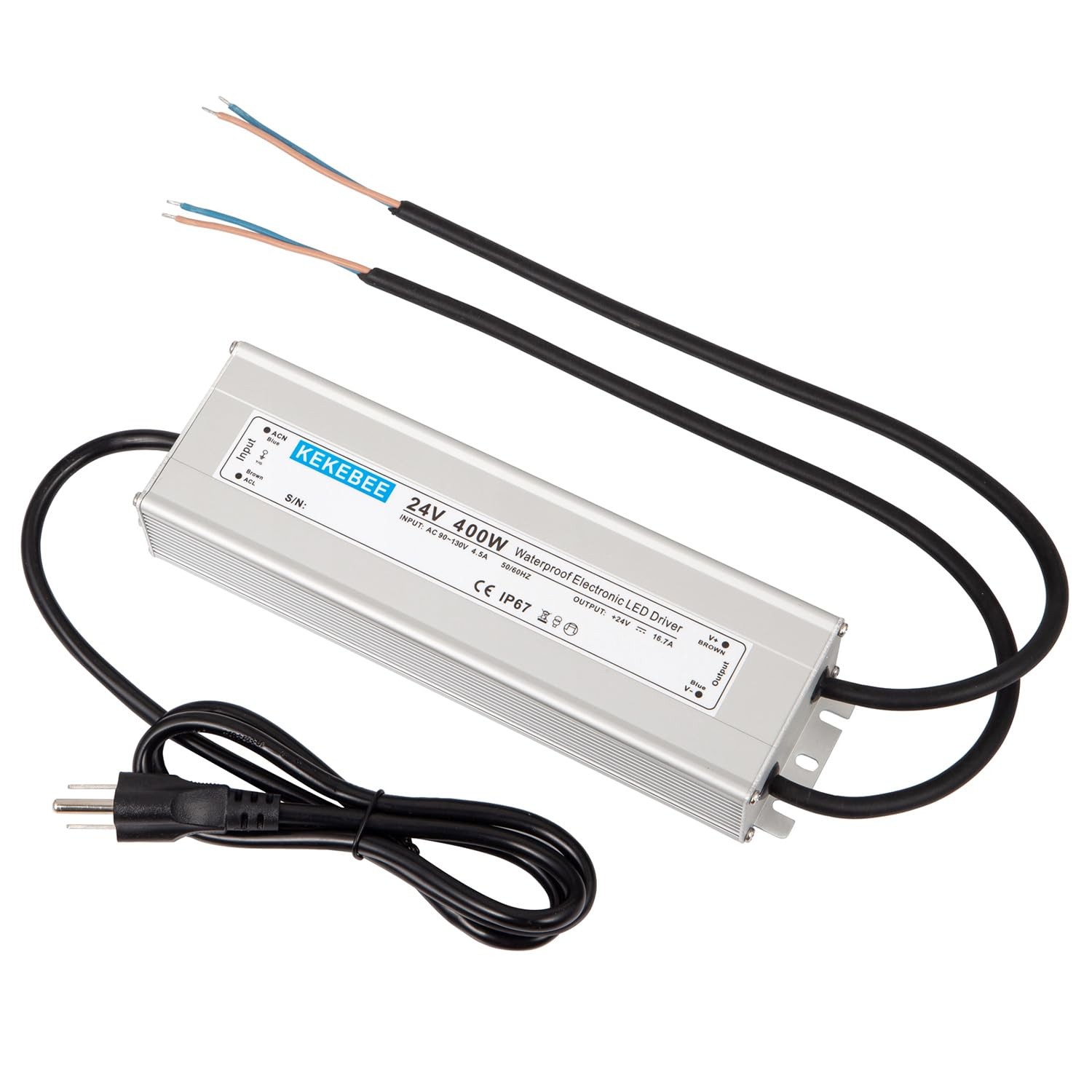 LED Driver 24V400W Waterproof Power Supply AC90-130V to DC24V16.7A Low…