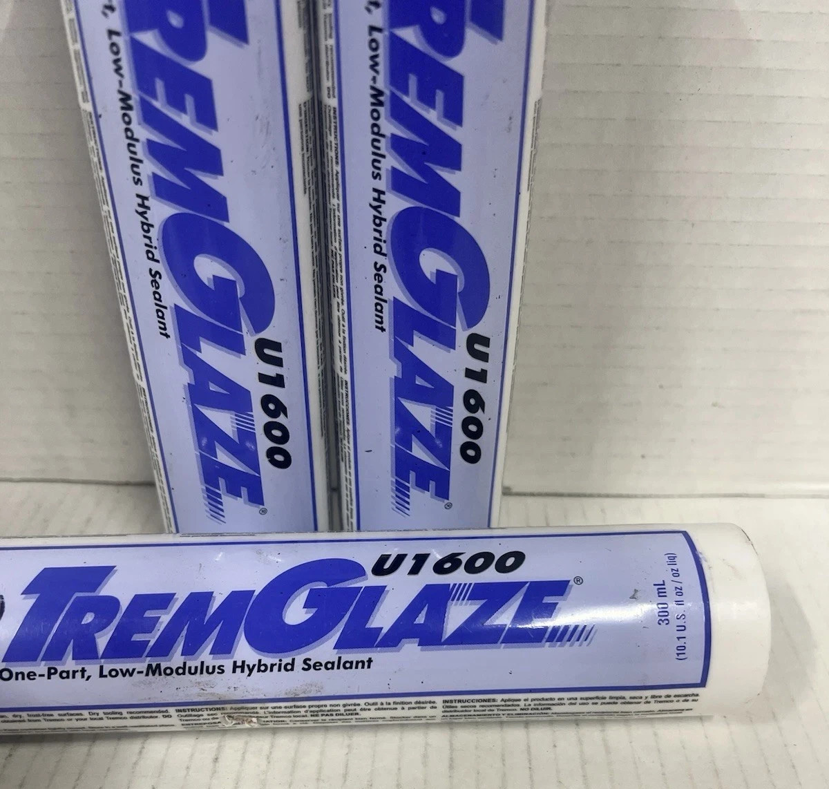 3 x Tremco TremGlaze U1600 Low Modulus Hybrid Sealant Cartridge WHITE