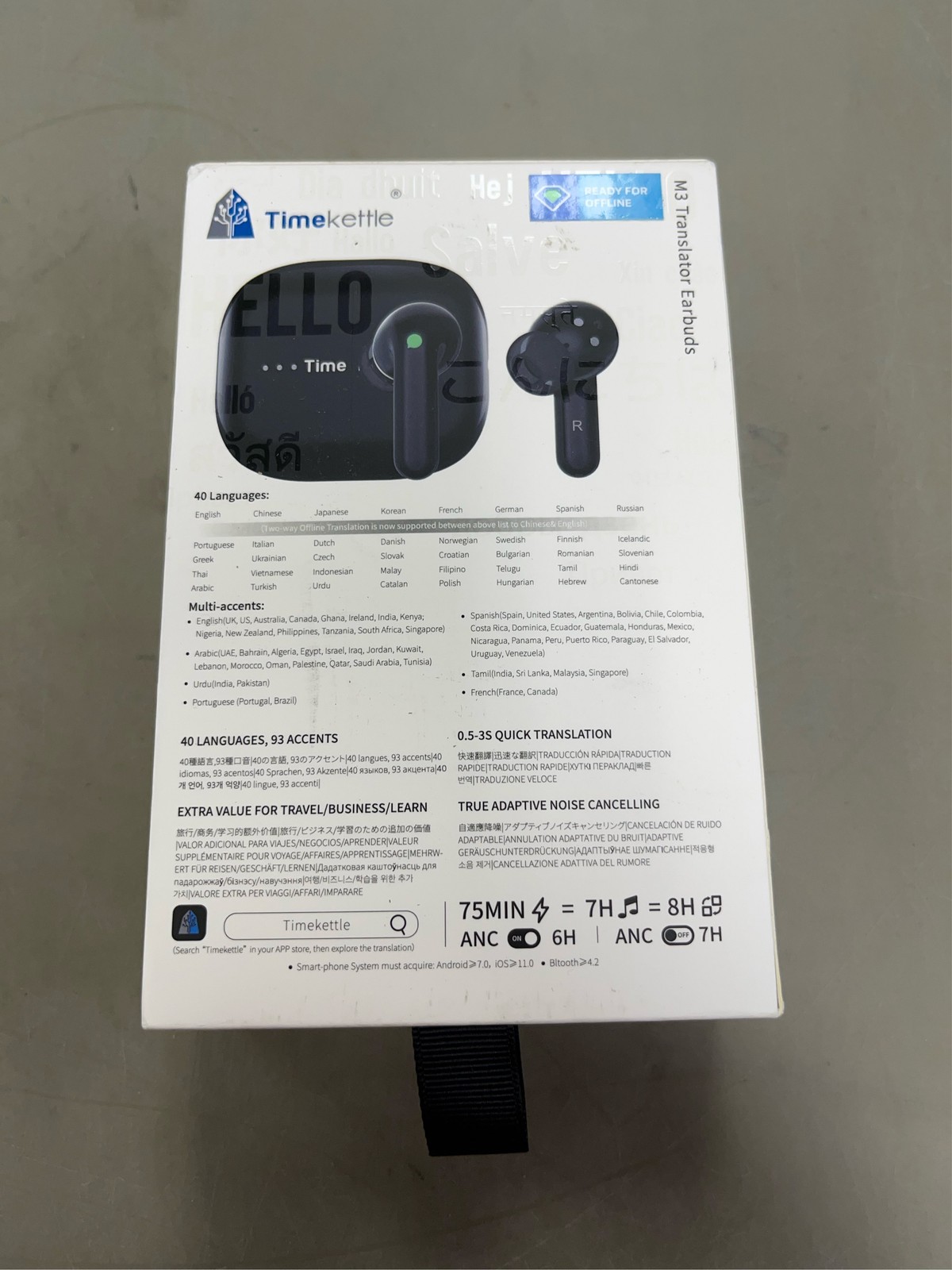 Timekettle M3 3 in 1 Language Translation Earbuds,43 Languages & 96 Accents, Off