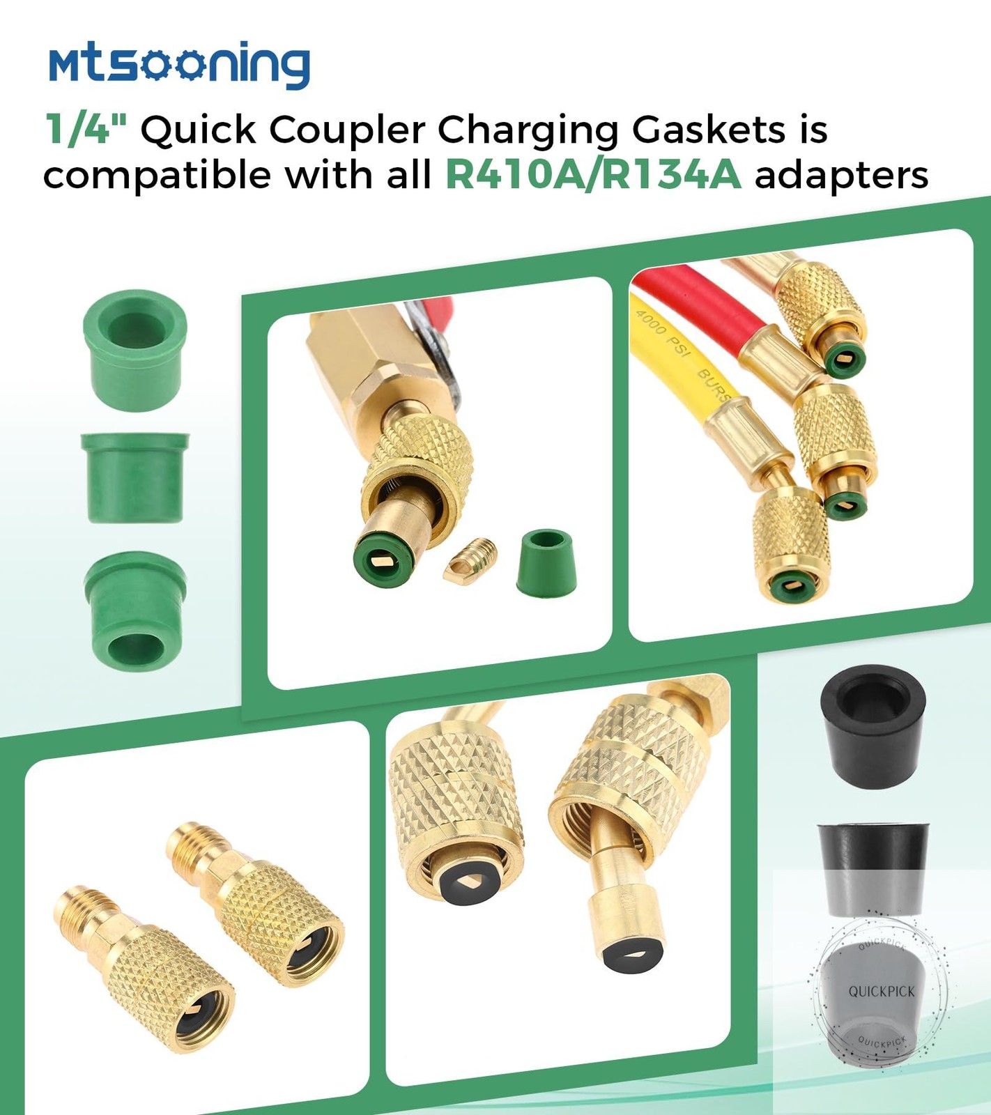 100 PCS HVAC 1/4″ Quick Coupler Charging Gaskets, O-Ring Rubber Seals Gaskets