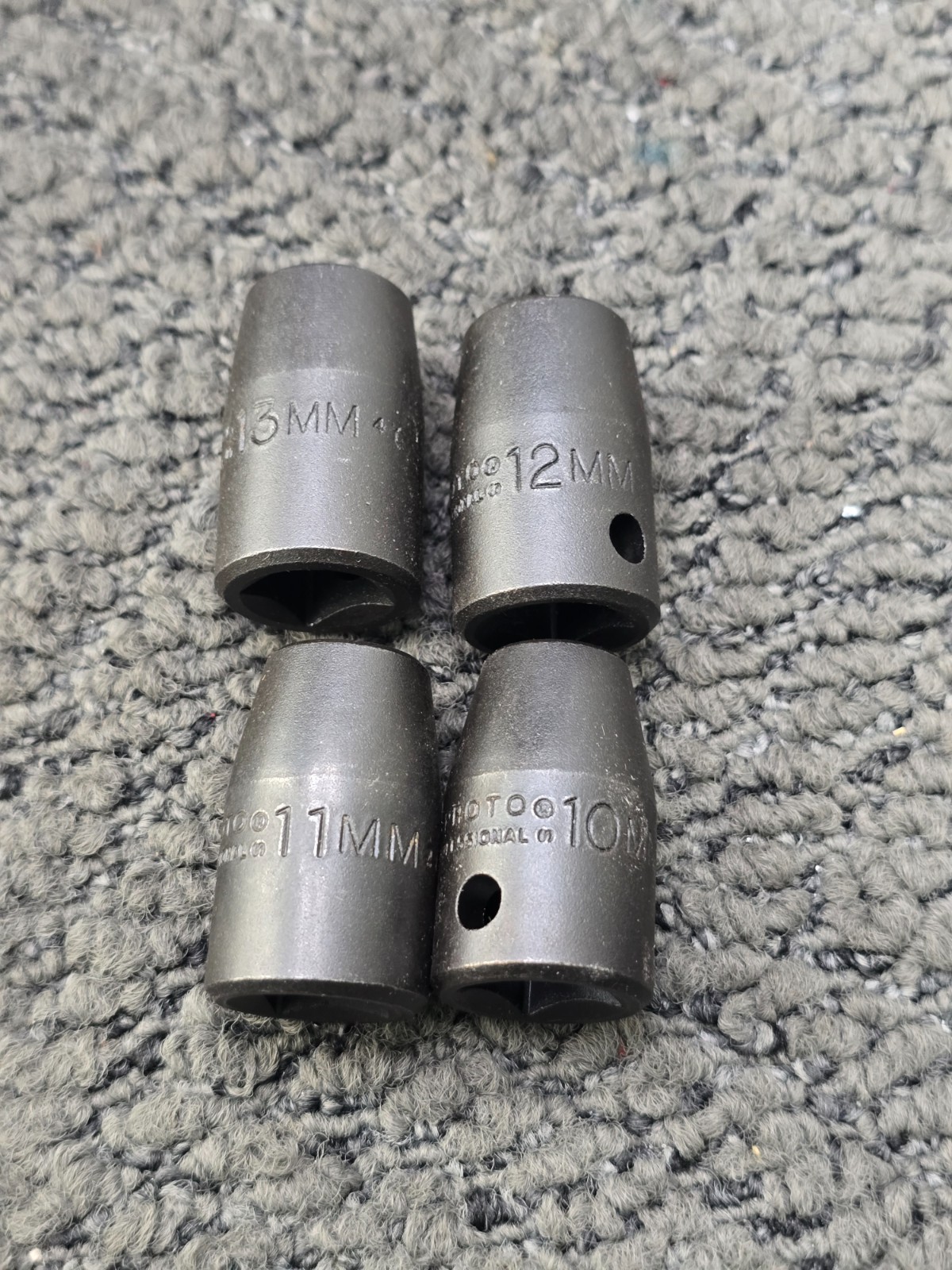 (QTY 15) Proto Professional USA Metric Impact Socket 6-Point Black