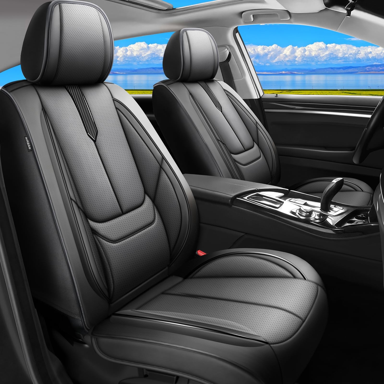 Jeep Patriot 2007-2017 Seat Covers Waterproof Leather Airbag Compatible Black
