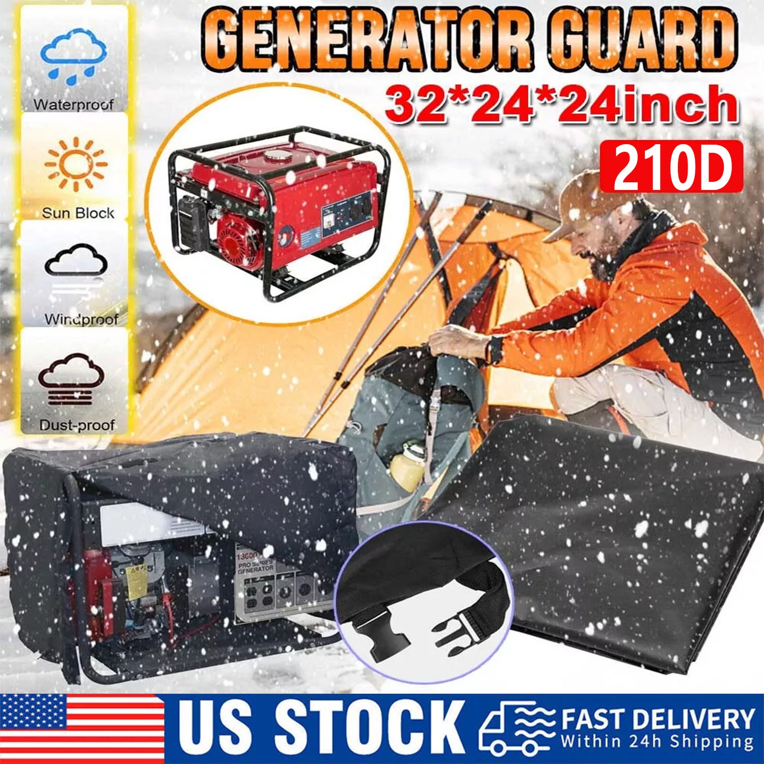 Generator Cover While Running Heavy Rain Universal Waterproof Dustproof Protect
