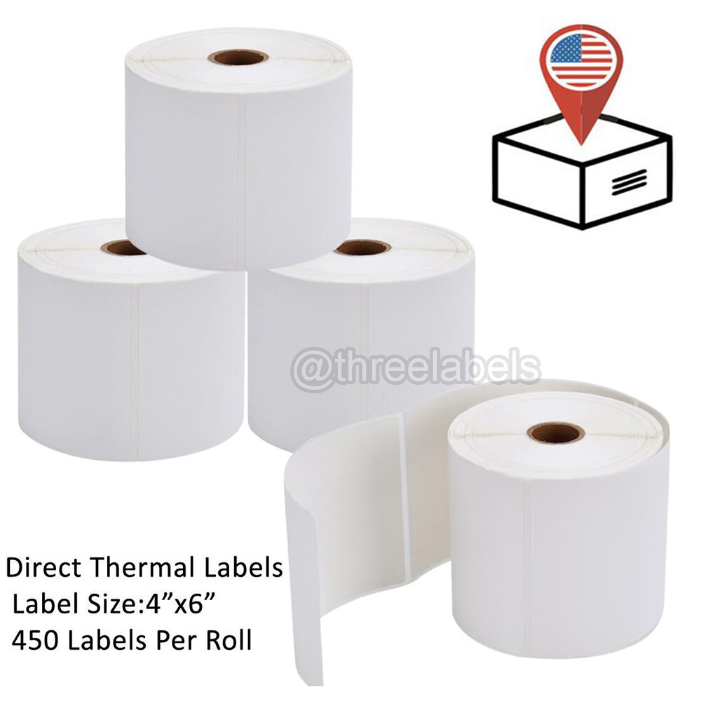 4″ x 6″ 450/Roll Direct Thermal Shipping Labels For Zebra ZP450 Eltron 2844 2824