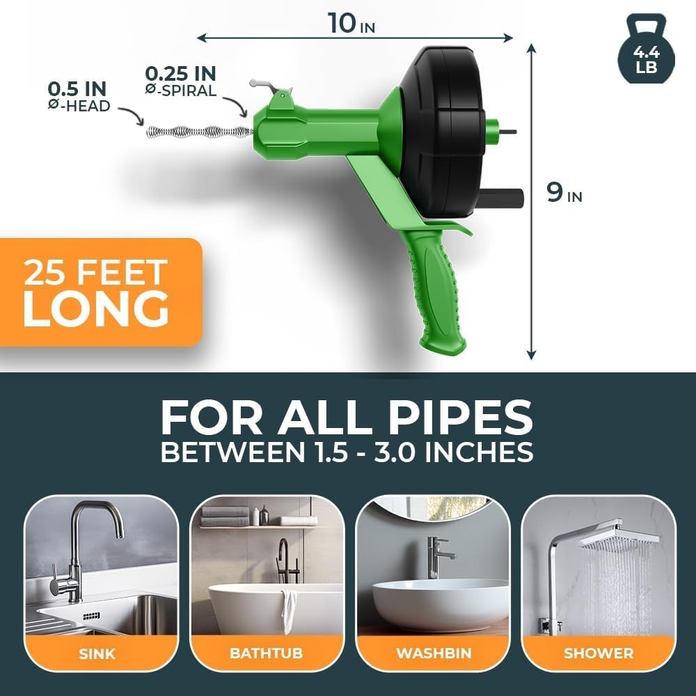 drain snake – Auto Feed – Ideal plumbing snake for sink and drain unblocking …