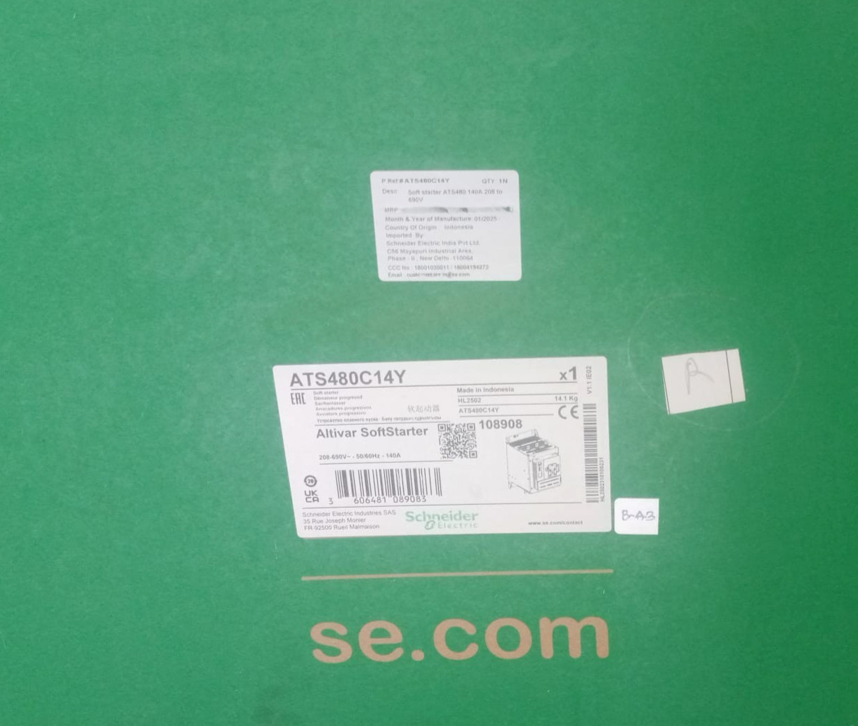 1PC- Schneider ATS480C14Y Soft starter, Altistart 480,140A, 208 to 690VAC- NEW