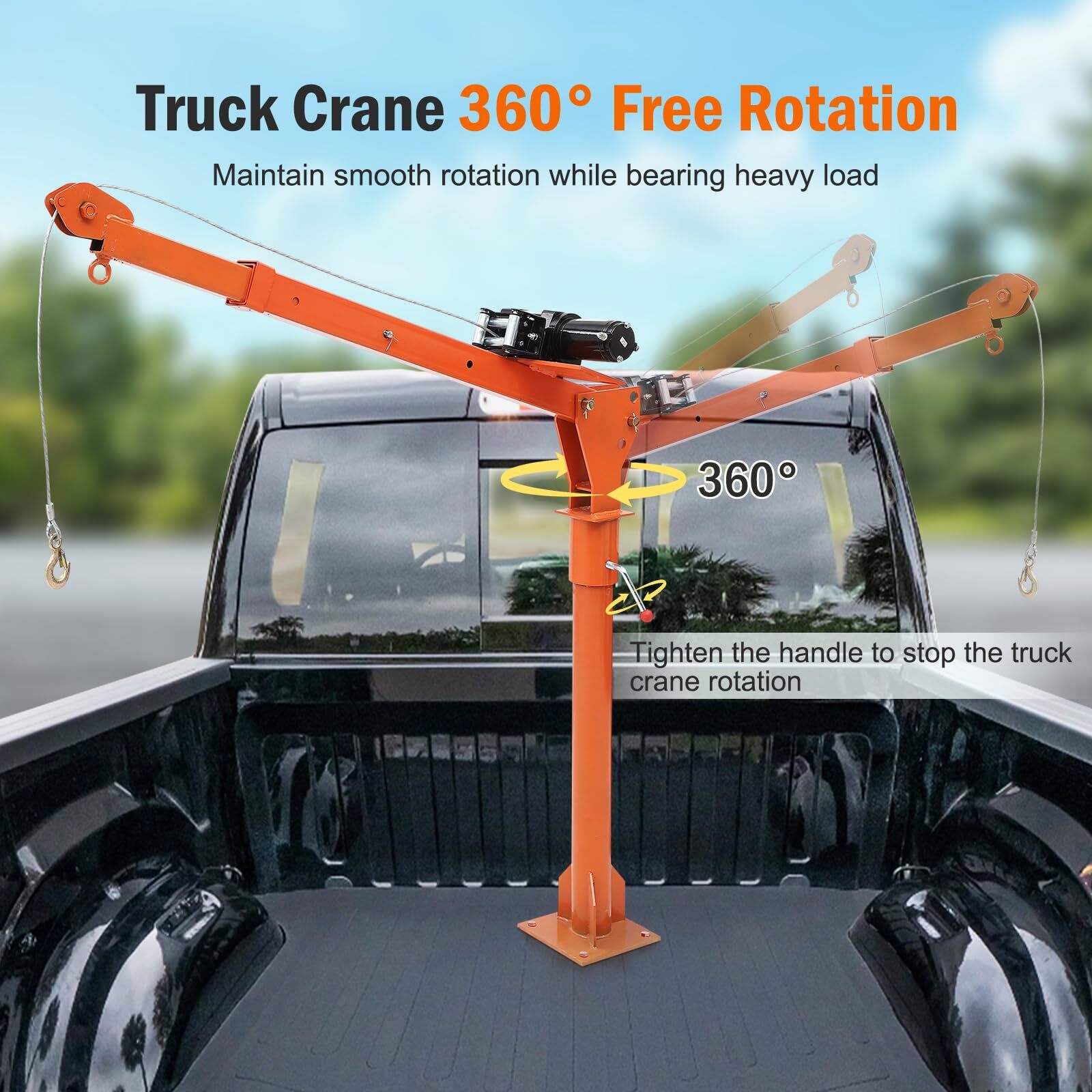 1100 Lbs Truck Hoist Crane Folding Truck Mounted W/Electric Winch 3500Lbs Pickup
