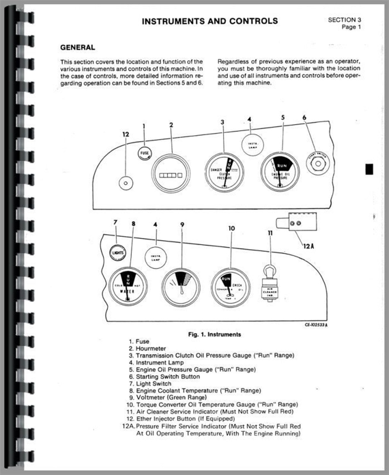 IH International 175C Crawler Owners Operators Manual Track Loader