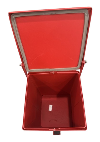 Detecto Step-On Can Waste Receptacle, 48QT 12 Gal, Red Bio-Hazard Flame Fire