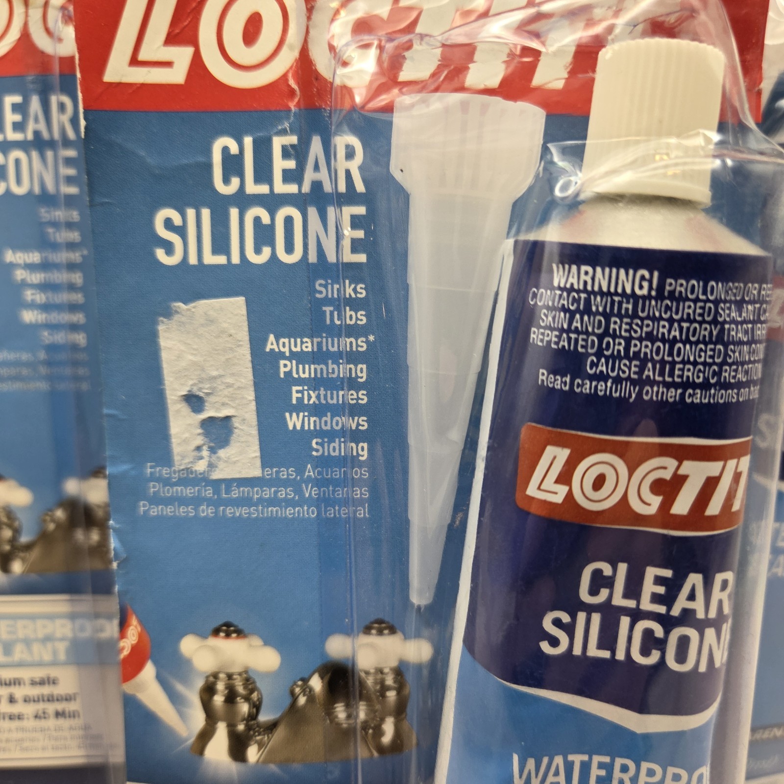 Loctite Clear Silicone Waterproof Sealant Lot of 4 2.7 oz Transparent