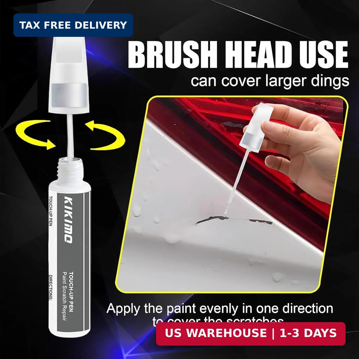 KIKIMO for Ford Touch Up Paint(Rapid Red Metallic Tinted Clearcoat(D4)), Car Pai