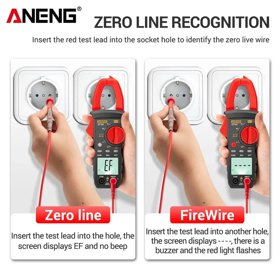 Digital Multimeter Tester AC DC Volt Ohm Amp Clamp Meter Auto Range LCD Handheld