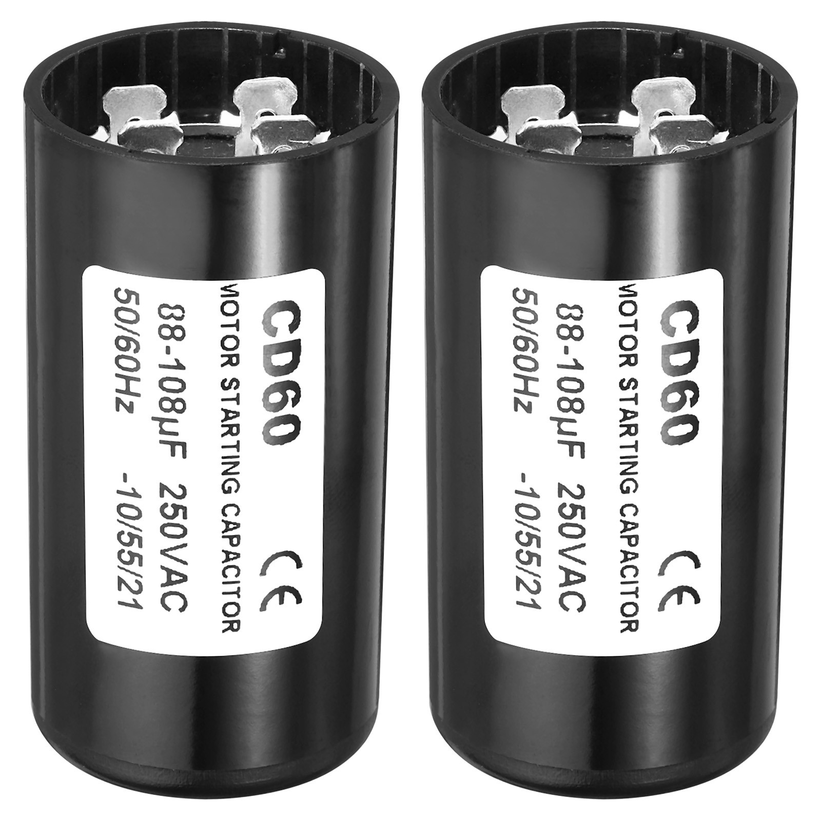 2 x Motor Start Capacitor 88-108uF/Mfd 250VAC 50/60Hz CD60 Run Capacitor
