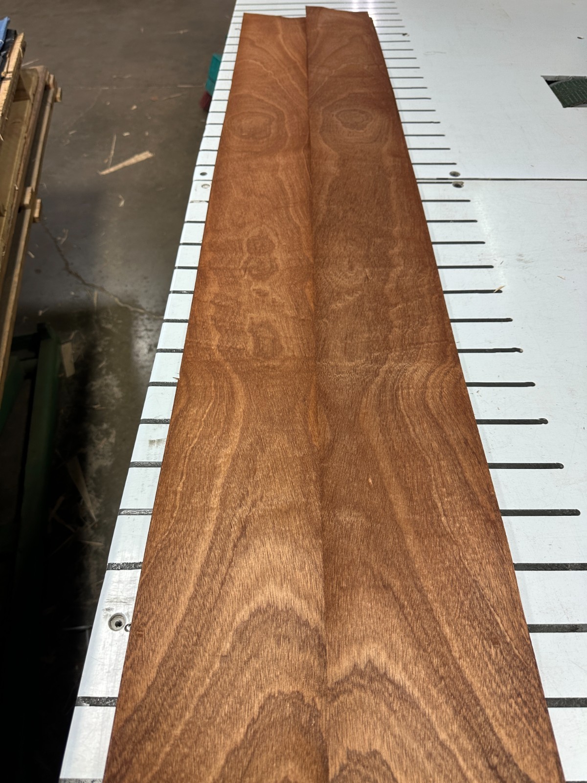 Mahogany Raw Wood Veneer 2 sheets 93» x 5» 319Y