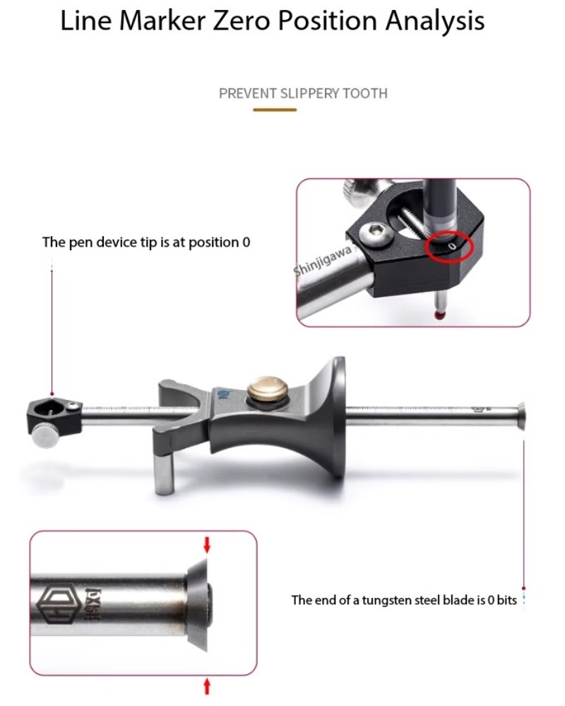 Dual-Purpose Straight and Curved Line Scribing Tool Parallel Line Drawing Tool