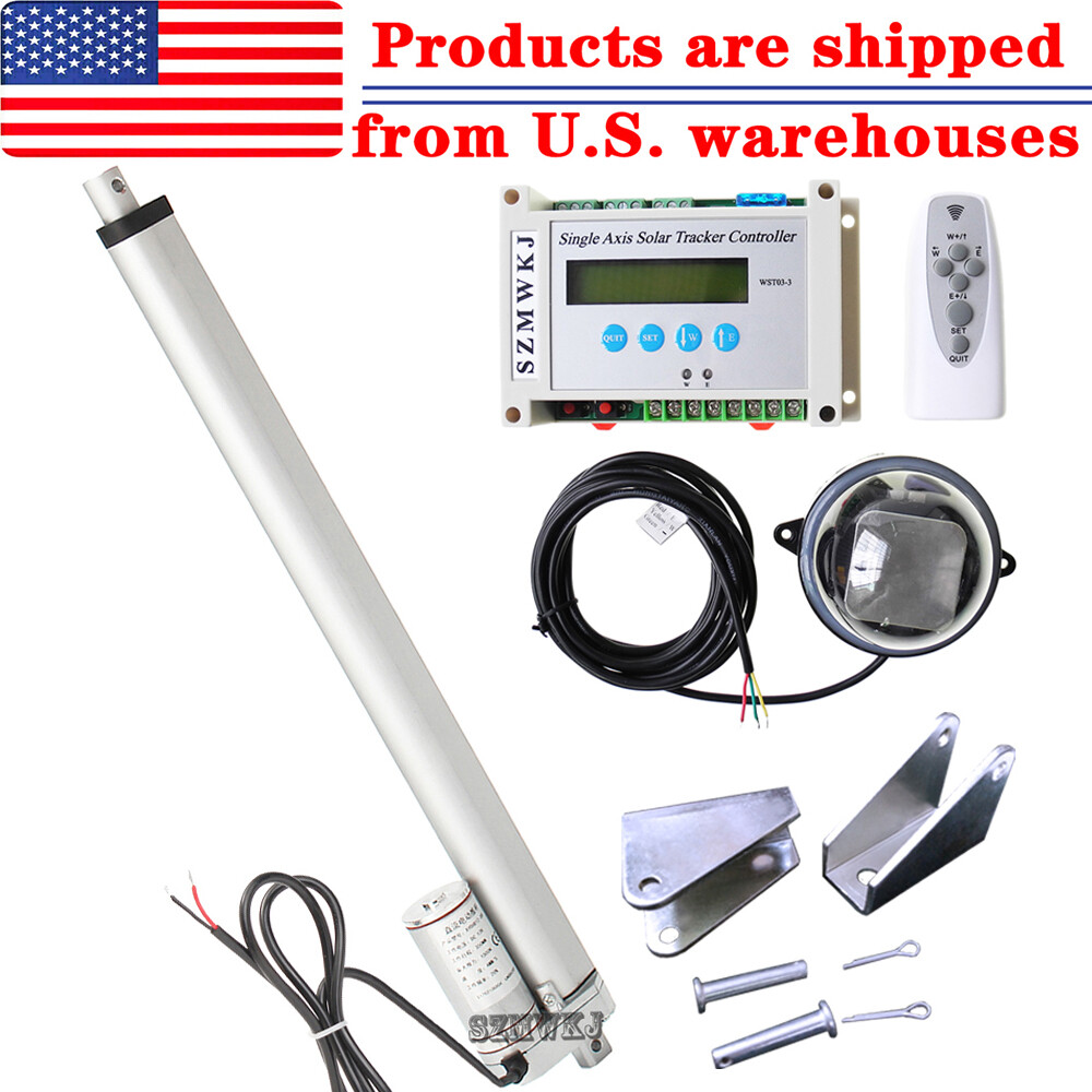 Single Axis Solar Tracker System -14″ Inch 12V 1500N Linear Actuator +Controller