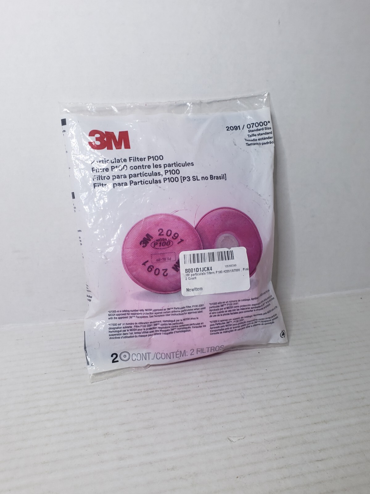 3M 2091 P100 Replacement Particulate Filters Respiratory Protection USA MADE