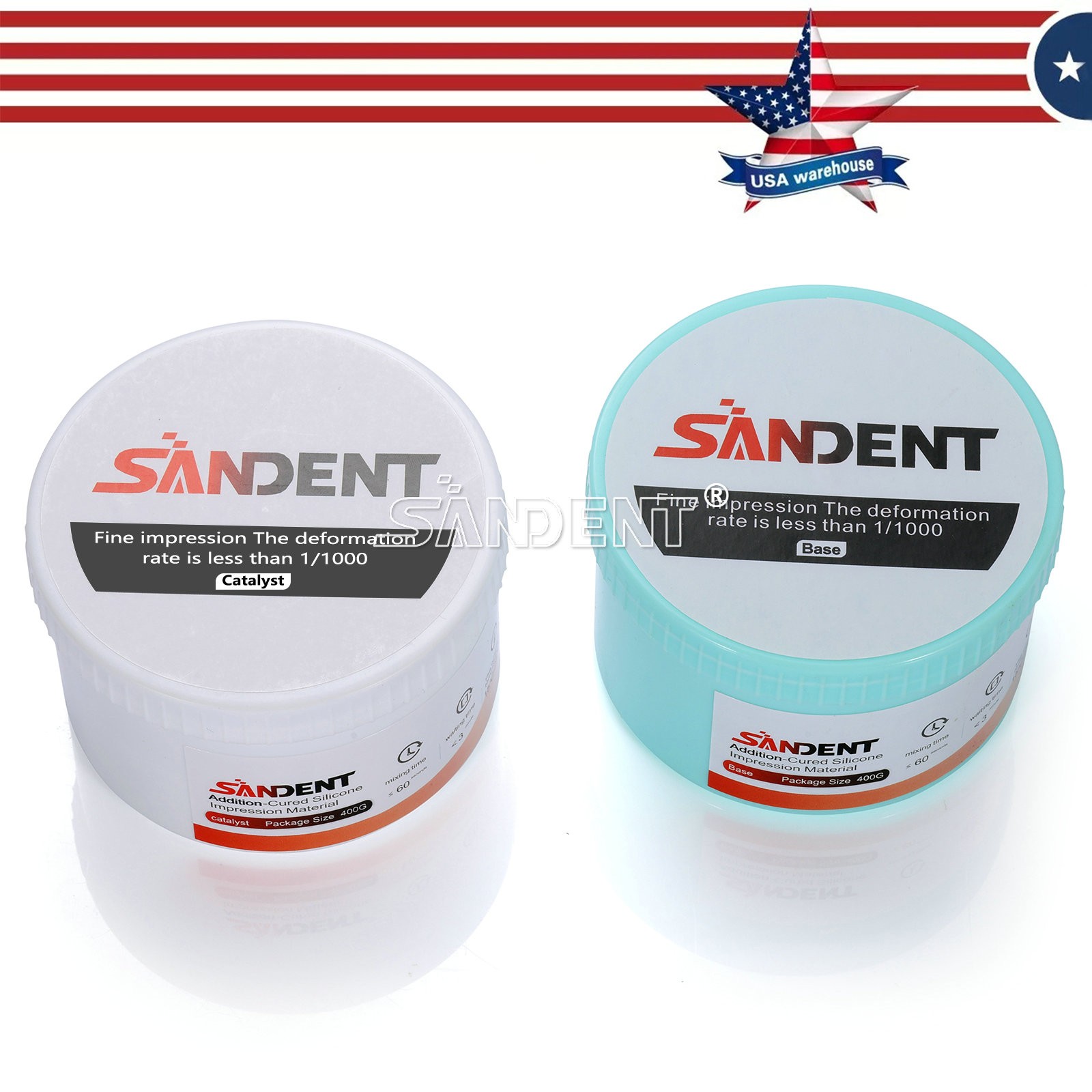 Dental Putty Normal/Fast Set PVS VPS Impression Material Base 2 x 400g dp