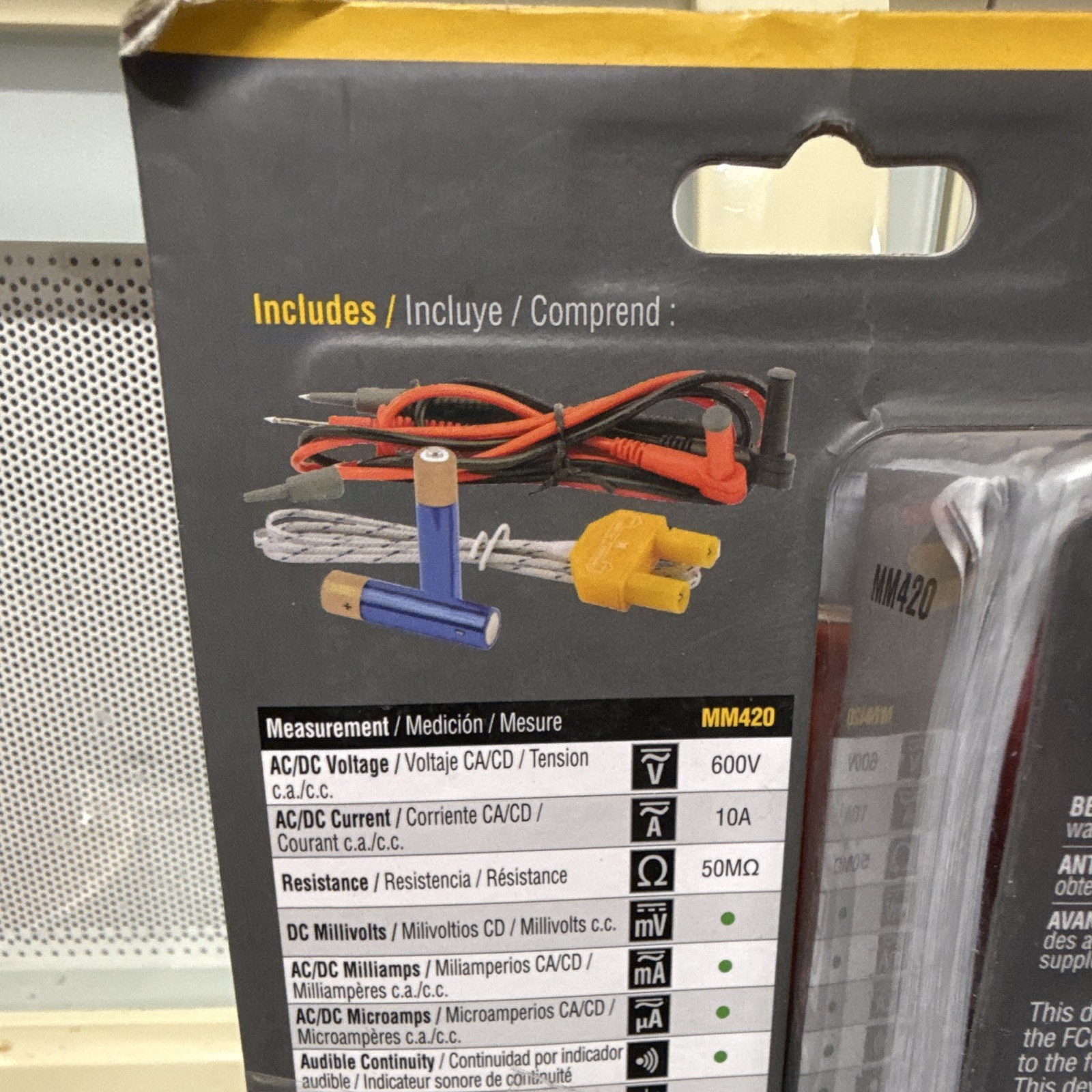 Klein Tools MM420 True RMS Auto-Ranging Multimeter CAT III 600V 10A 4000