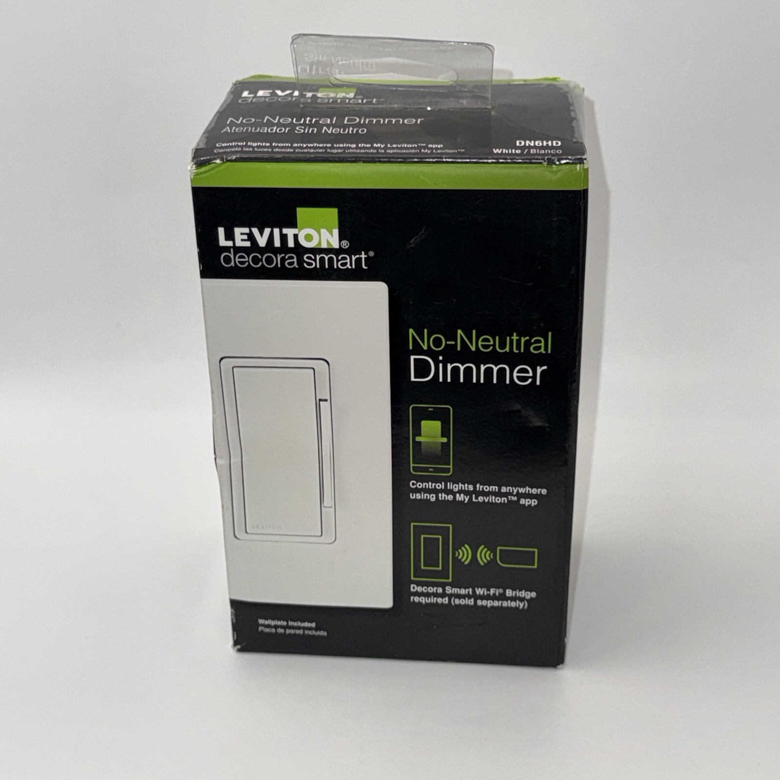 Leviton No-Neutral Decora Smart Dimmer Switch DN6HD-1RW, White