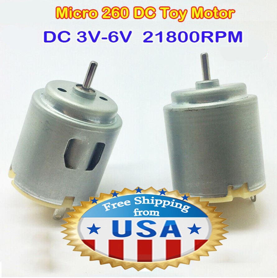 3 X MiniMicro 260 Motor DC 3V-6V 21800 RPM High Speed, 24mm Diam. DIY Toy Car