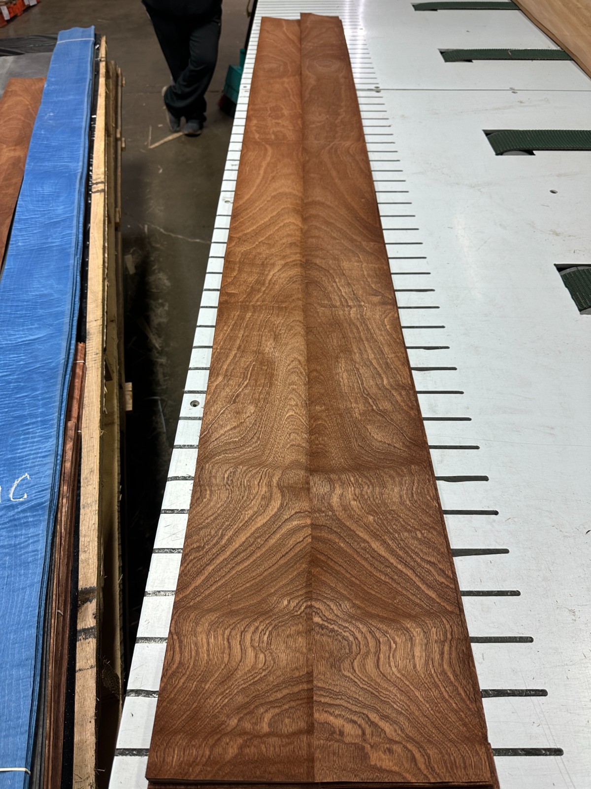 Mahogany Raw Wood Veneer 2 sheets 93» x 5» 319Y