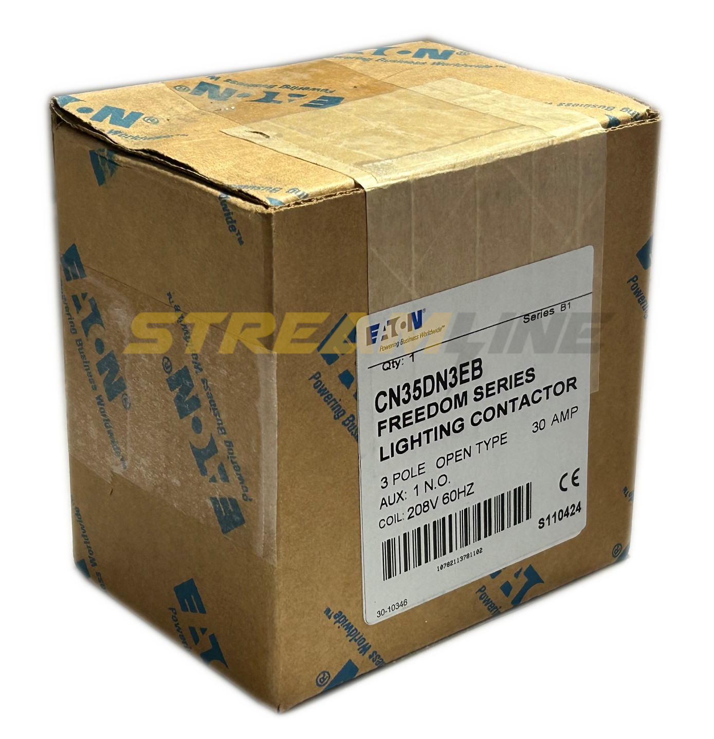 Eaton CN35DN3EB Lighting Contactor, Electrically Held, 30 Amp, 208V Coil, 3-Pole