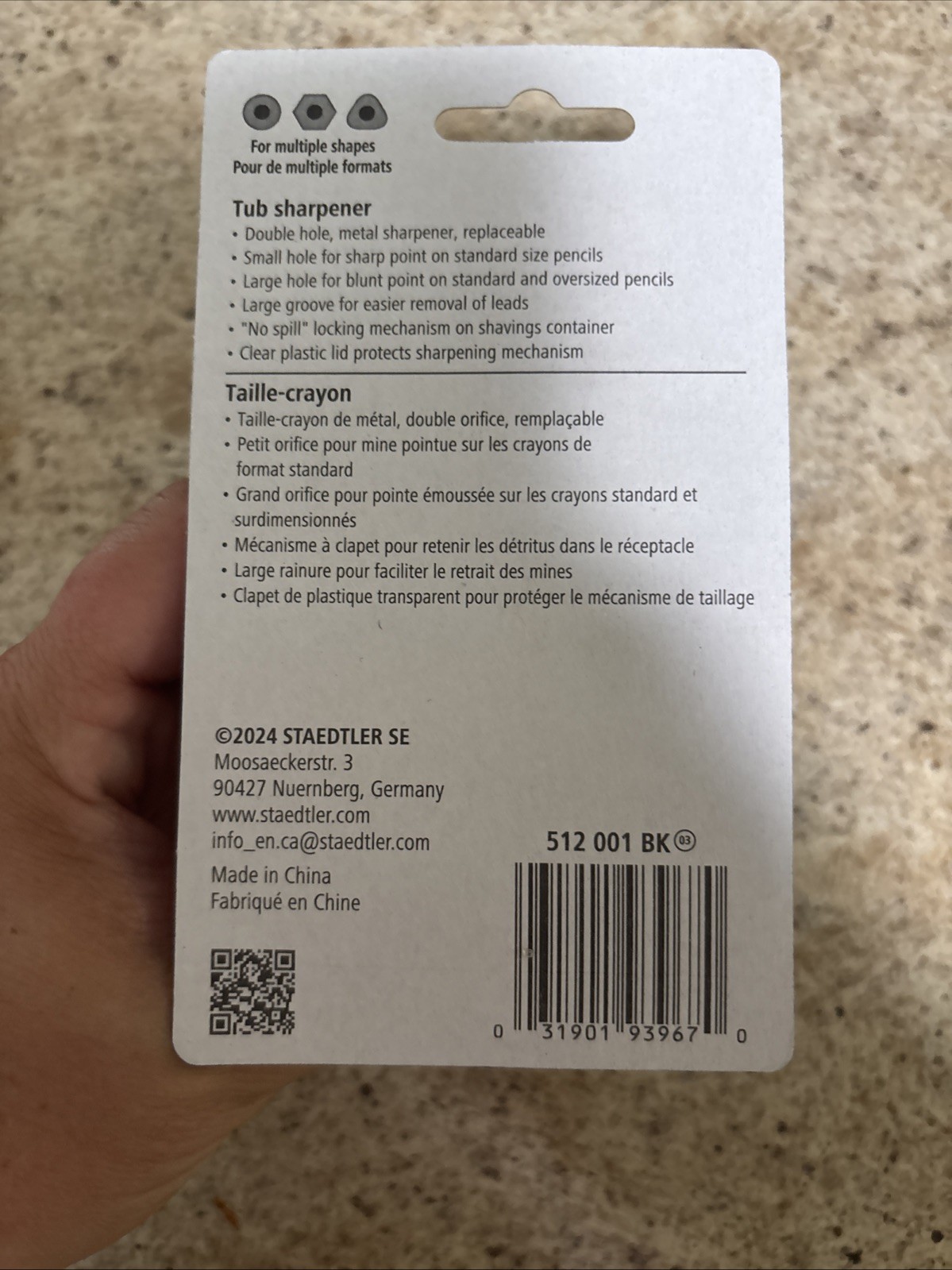 STAEDTLER Manual Pencil Sharpener Blue/Silver (512 001 BK 03)