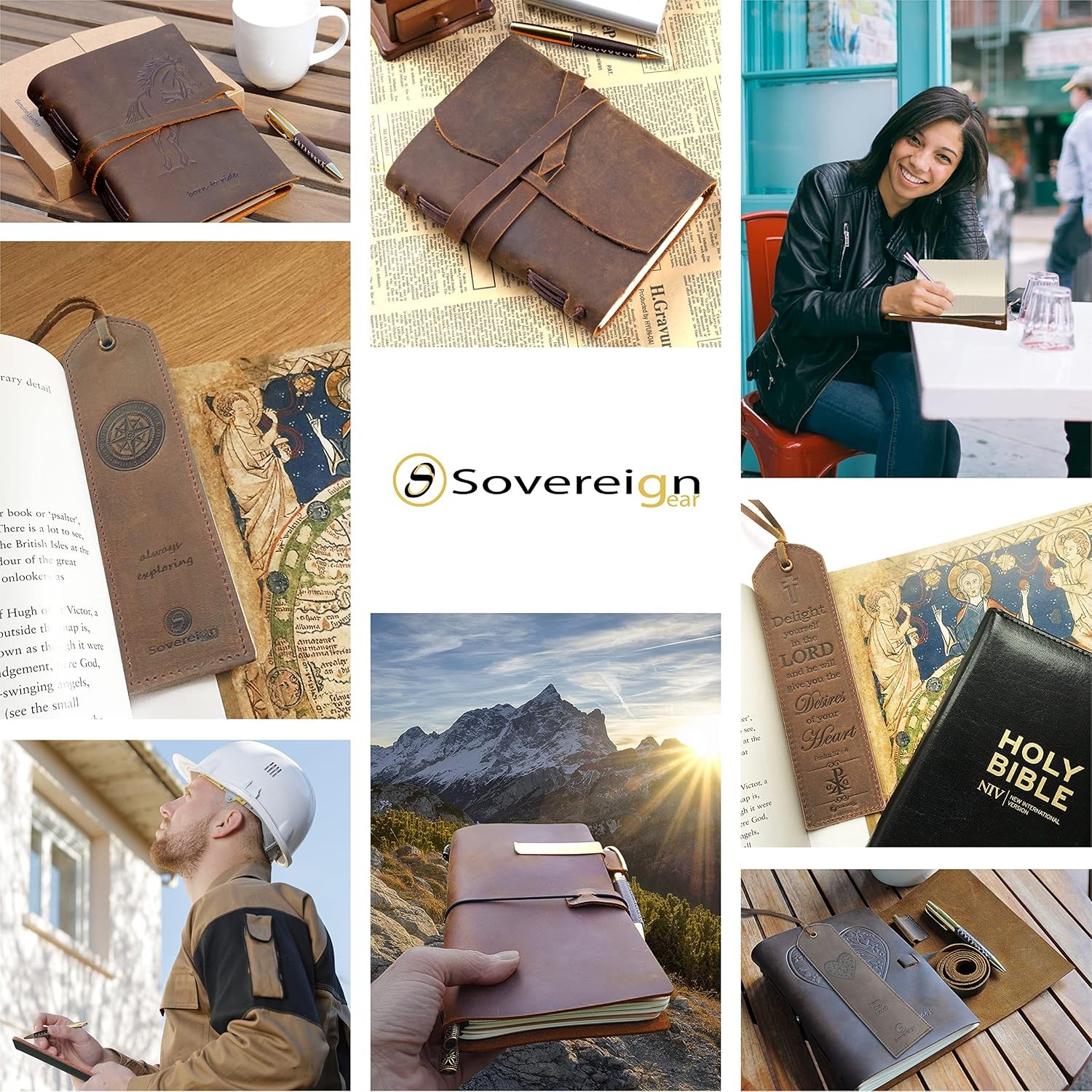 Leather Bound Journal for Men and Women, Handmade Set with Genuine Leather