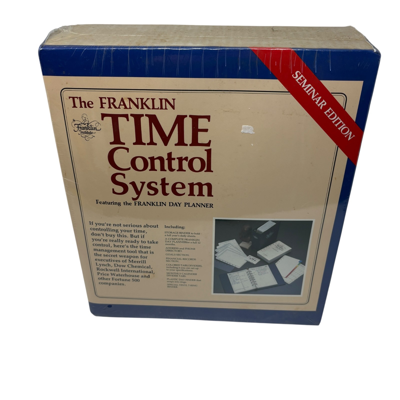 Vintage Franklin Time Control System Seminar Edition Day Planner Kit Sealed 1986