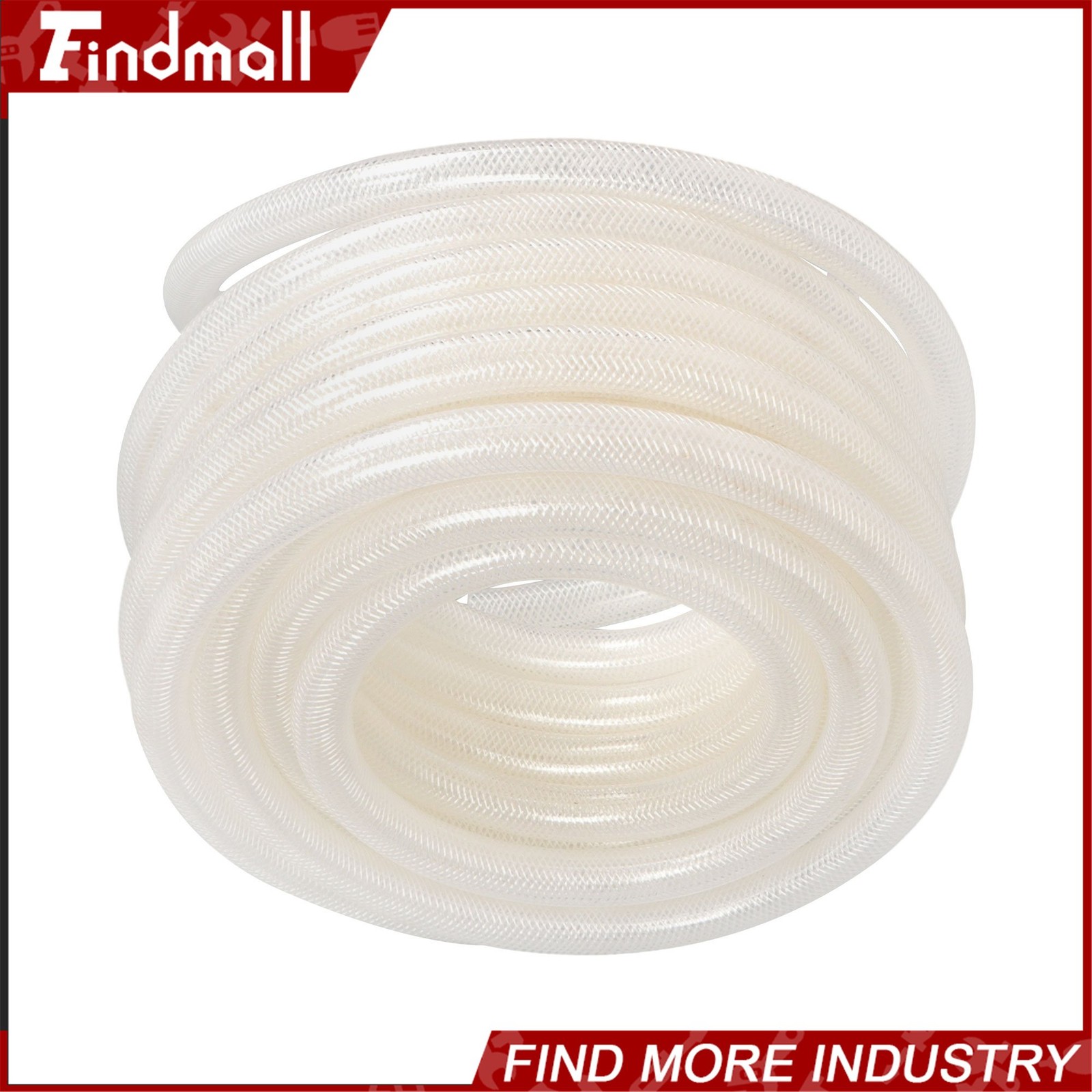 Findmall 50ft 5/8’’ ID × 7/8’’ OD Clear Braided PVC Hose High Pressure