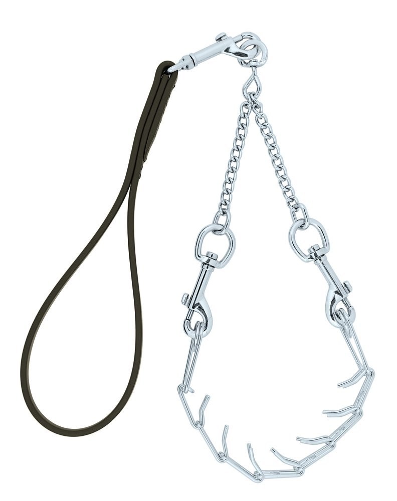 Weaver Leather Livestock Pronged Chain Goat Collar and Lead 24 inches, Red