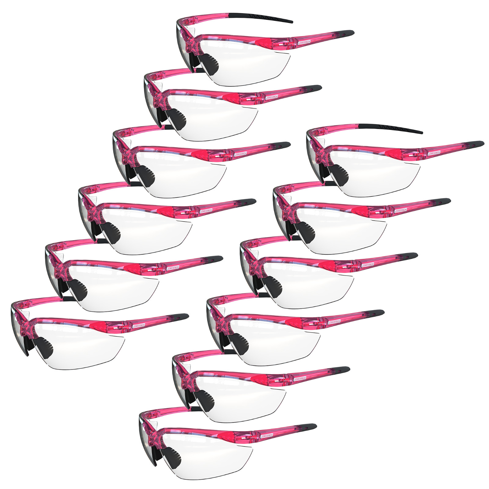 Women’s Safety Glasses Pink Frame Clear Lens Pick Color Sunglasses Jorestech 352