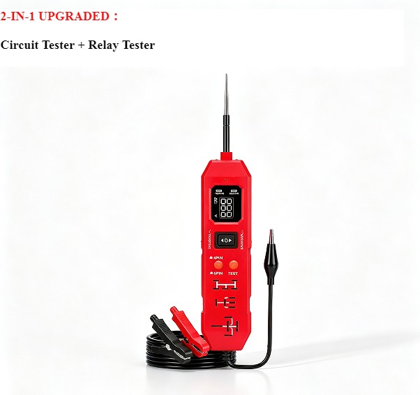 Upgraded DW833 Circuit Relay Tester 3-36V 4/5 Pin with LED Work Light