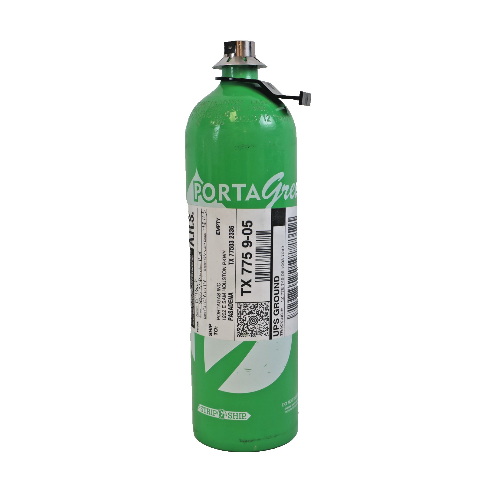 Portagas Portagreen Calibration Gas Cylinder 1.41L 1.9MM Tank Empty