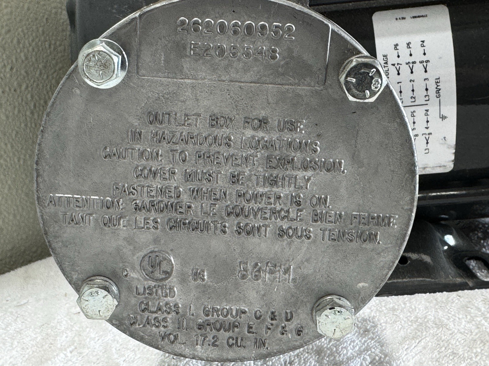 Weg Electric Motor .5036XS3E56C .50/0.33 3-phase Fr: 56C – Explosion Proof