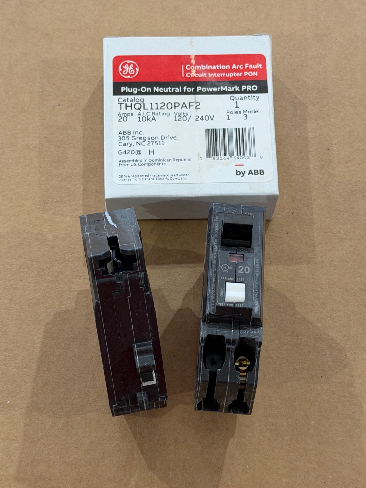 NEW GE THQL THQL1120PAF2 1 Pole 20 Amp COMBINATION AFCI GFCI Circuit Breaker