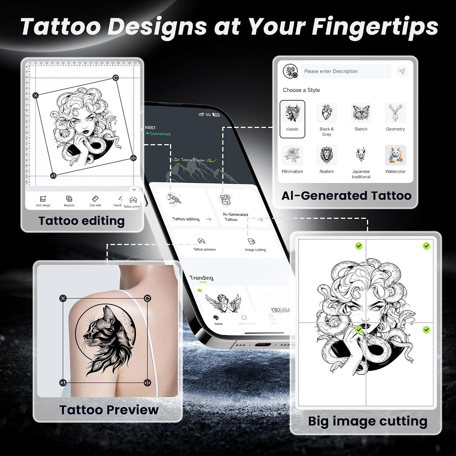 Phomemo Tattoo Stencil Printer Thermal Wireless Tattoo Printer Bluetooth Printer